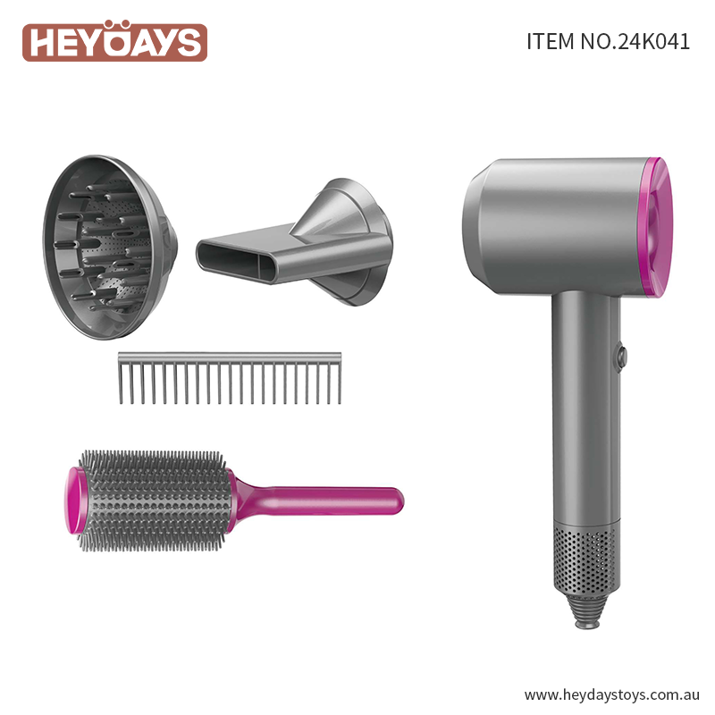 Pretend Play Hair Dryer Hair Salon Dyson Styling Toy w/ Accessories Gift Kids