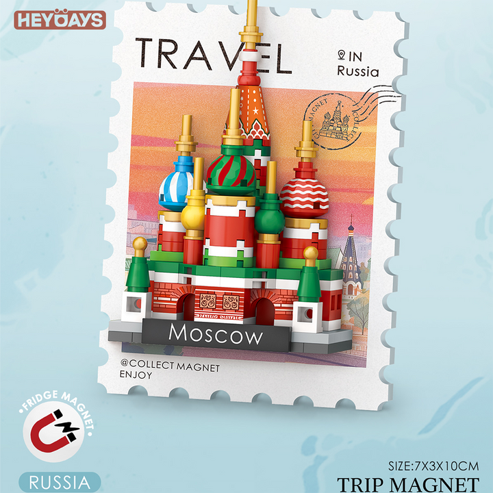 3D World Landmark Building Block Fridge Magnet Blind Box Mystery Souvenir Gift
