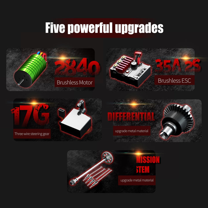 4WD Brushless RC Monster Truck 70 km/h 1:16 Scale Off-Road Remote Control Car