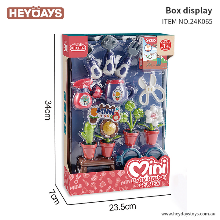 Pretend Play Gardening Tool Set Flower Planting Playset Toy Gift Kids Boys Girls