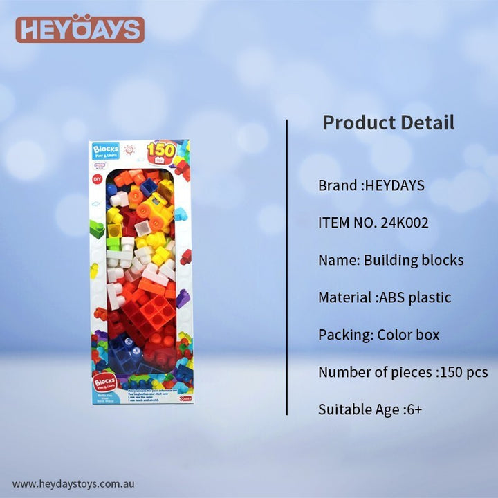 DIY Big & Colourful Blocks STEM Building Toys Brick Set Gift for Kids Toddlers