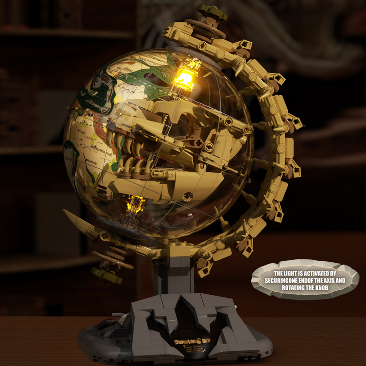 Dinosaur Era Globe Building Blocks Toy, Prehistoric T-Rex Skeleton Model Kit