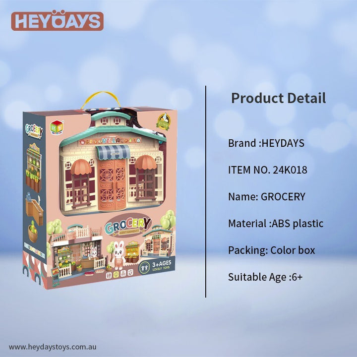 Pretend Play Grocery Store Playset w/ Play Food Accessories Gift Kids Boys Girls