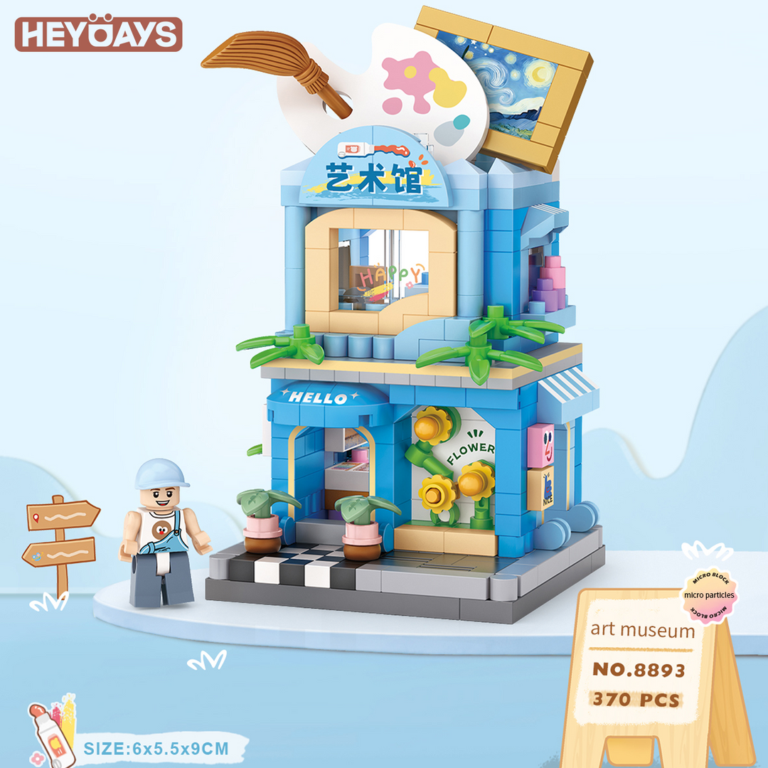 3D Street Mini View Building Block Set Cute Store Model Kit with Minifigure