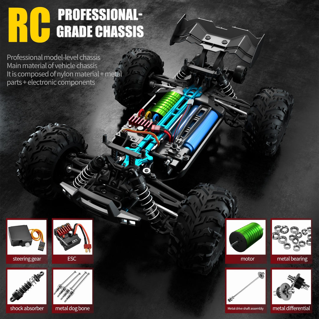 4WD Brushless RC Monster Truck 70 km/h 1:16 Scale Off-Road Remote Control Car