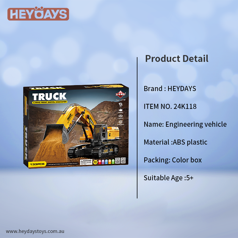 Remote Control Front Shovel Bulldozer Truck 2.4GHz DIY STEM Construction Toy Kid