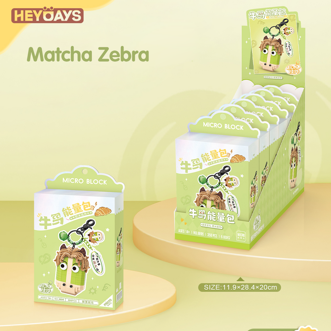 3D Funny Horse Micro Building Block Keychain Set, Cute Animal Brick Bag Charm