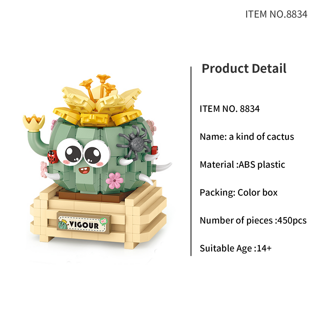 Mirco Blocks Cactus & Lotus Potted (Set 8831-8834)