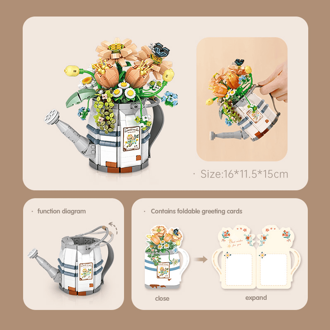 Watering Can with Flower(Set 1936)
