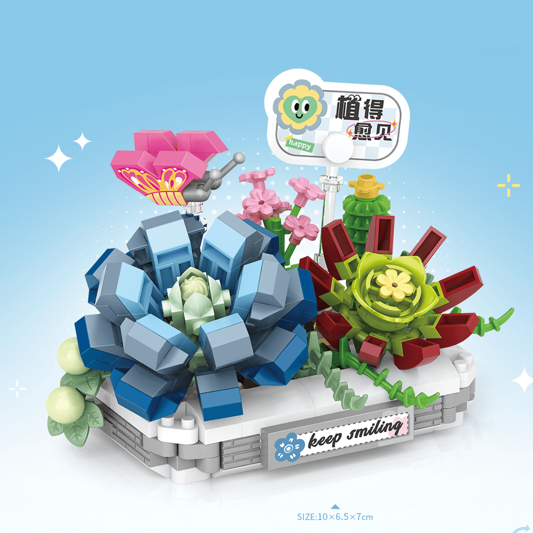 Mirco Blocks Cactus & Lotus Potted (Set 8831-8834)