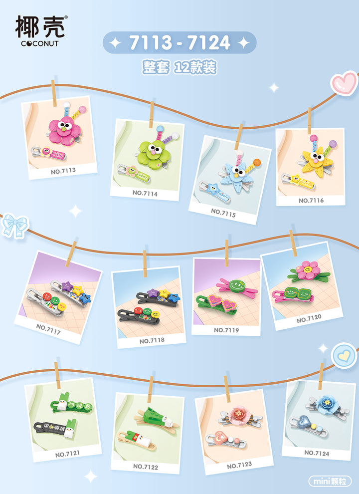 DIY Fun Hair Clips (Set 7113-7124)