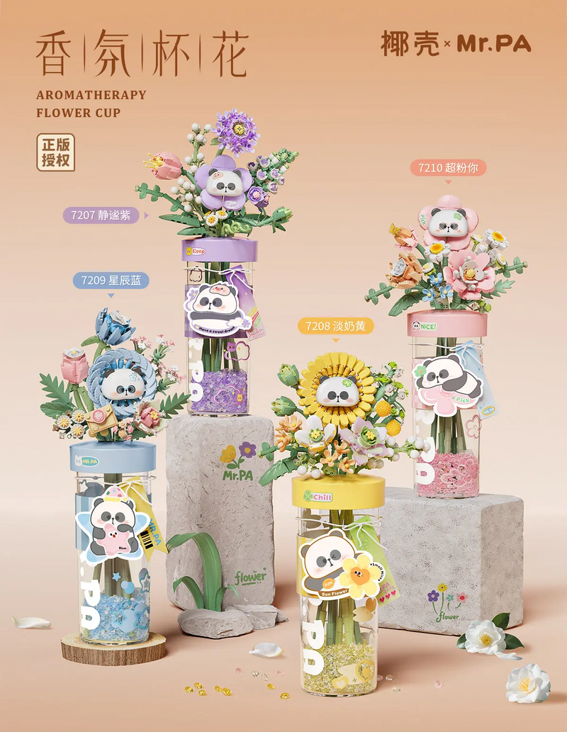 Coconut x Mr. PA Aromatherapy Flower Cup Mini Building Blocks (Set 7207-7210)