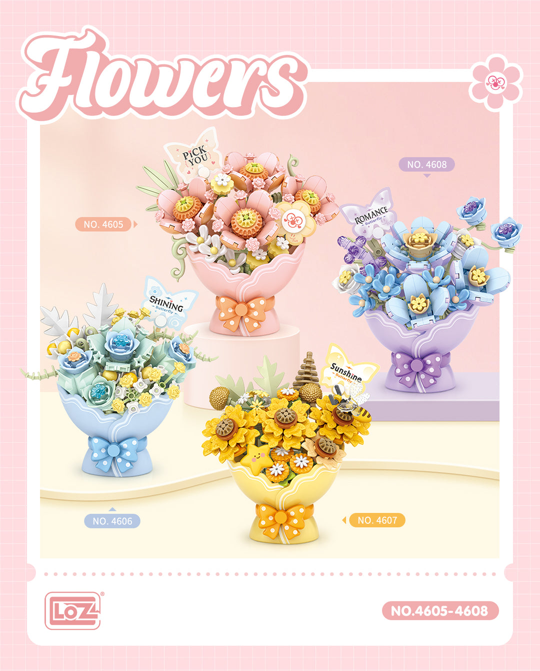 Mini Flower Bouquet Building Blocks