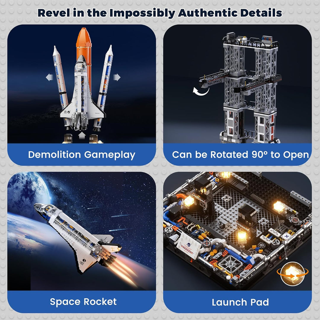 Space Shuttle Building Blocks Kit 2,226 Pcs NASA-Inspired Model STEM Space Toy