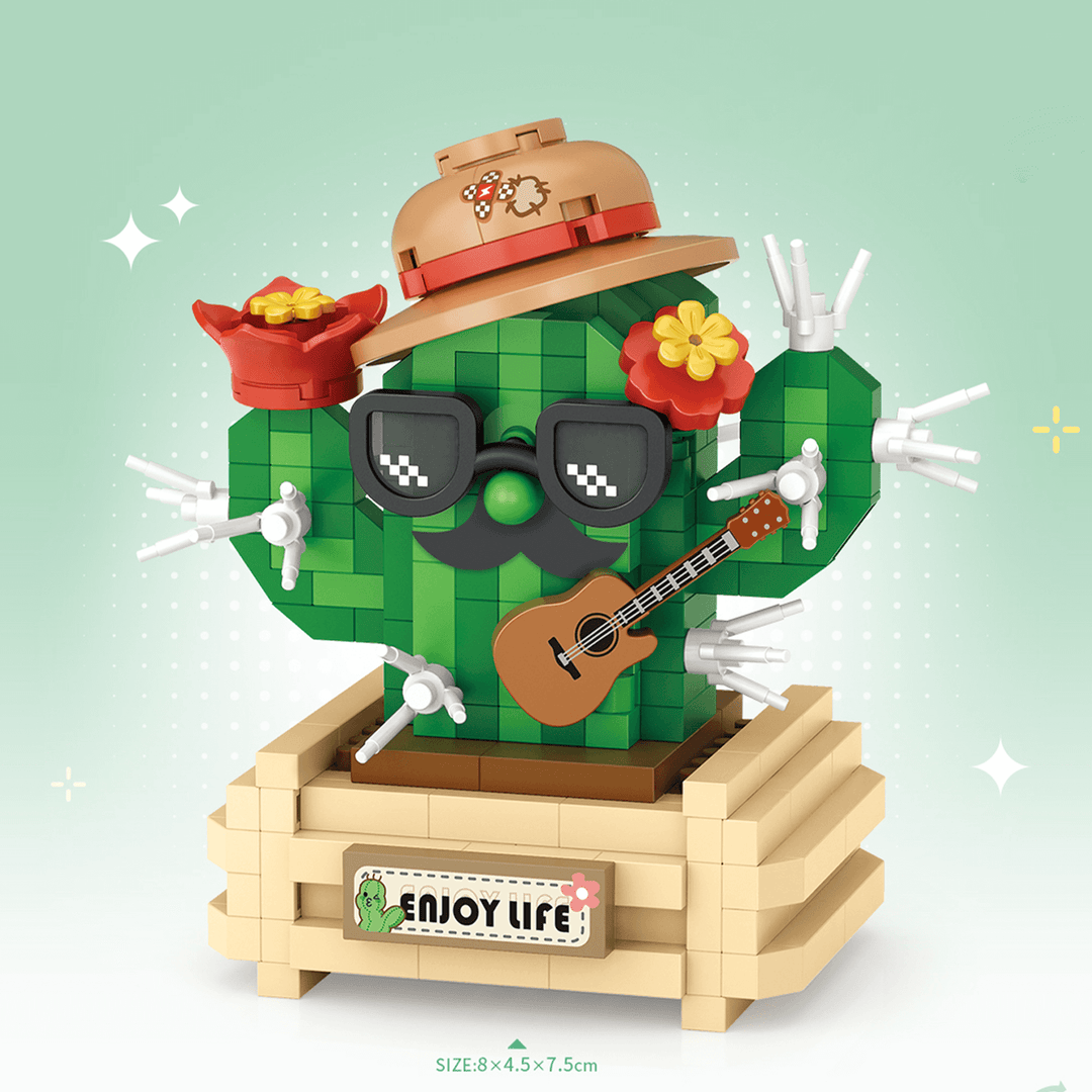 Mirco Blocks Cactus & Lotus Potted (Set 8831-8834)