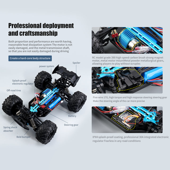 1:16 Scale 40KM/H Waterproof Offroad All Terrains RC Monster Truck (Set 16102)