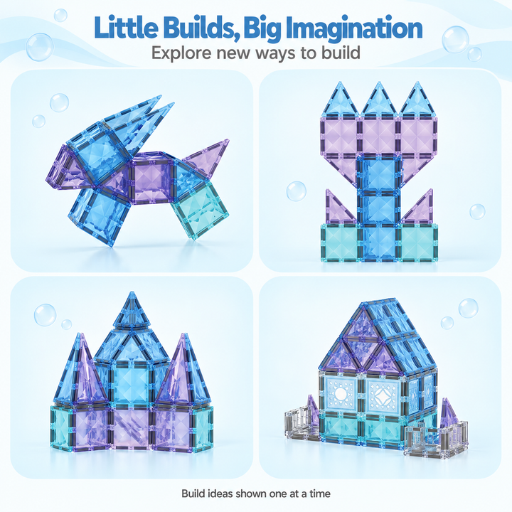 Diamond Magnetic Tiles Mermaid Castle – 82-Piece Building Set (BLK3019)
