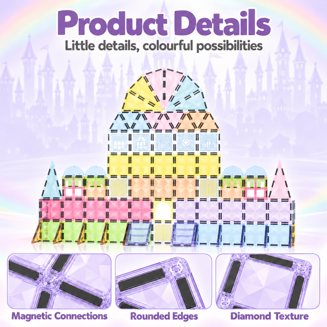 Diamond Magnetic Tiles Castle – 102-Piece Building Set (BLK3022)