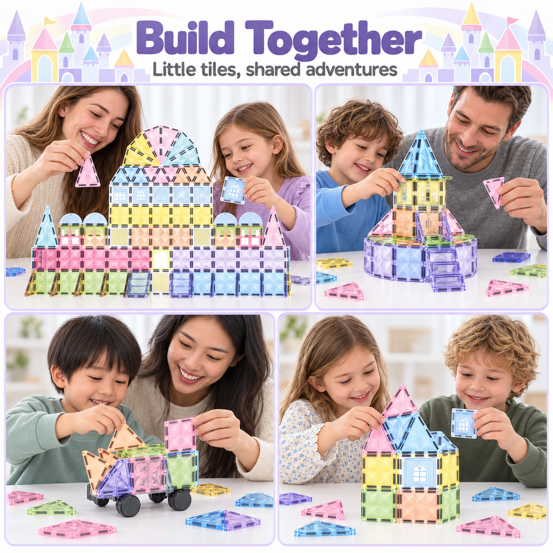 Diamond Magnetic Tiles Castle – 102-Piece Building Set (BLK3022)
