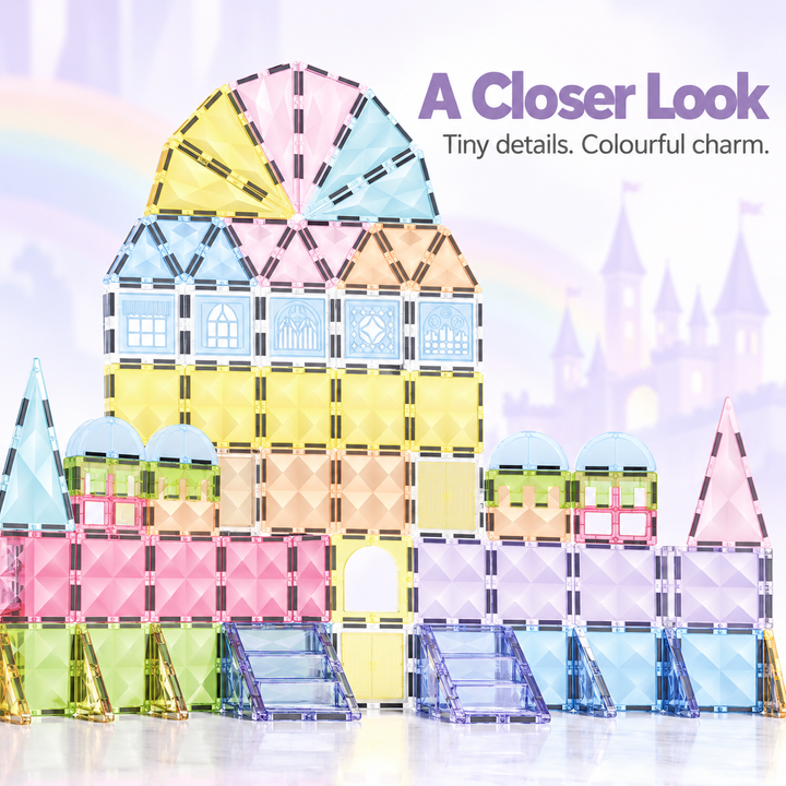 Diamond Magnetic Tiles Castle – 102-Piece Building Set (BLK3022)