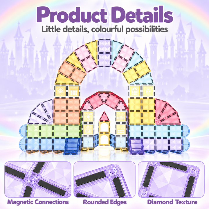 Diamond Magnetic Tiles Castle – 122-Piece Building Set (BLK3023)