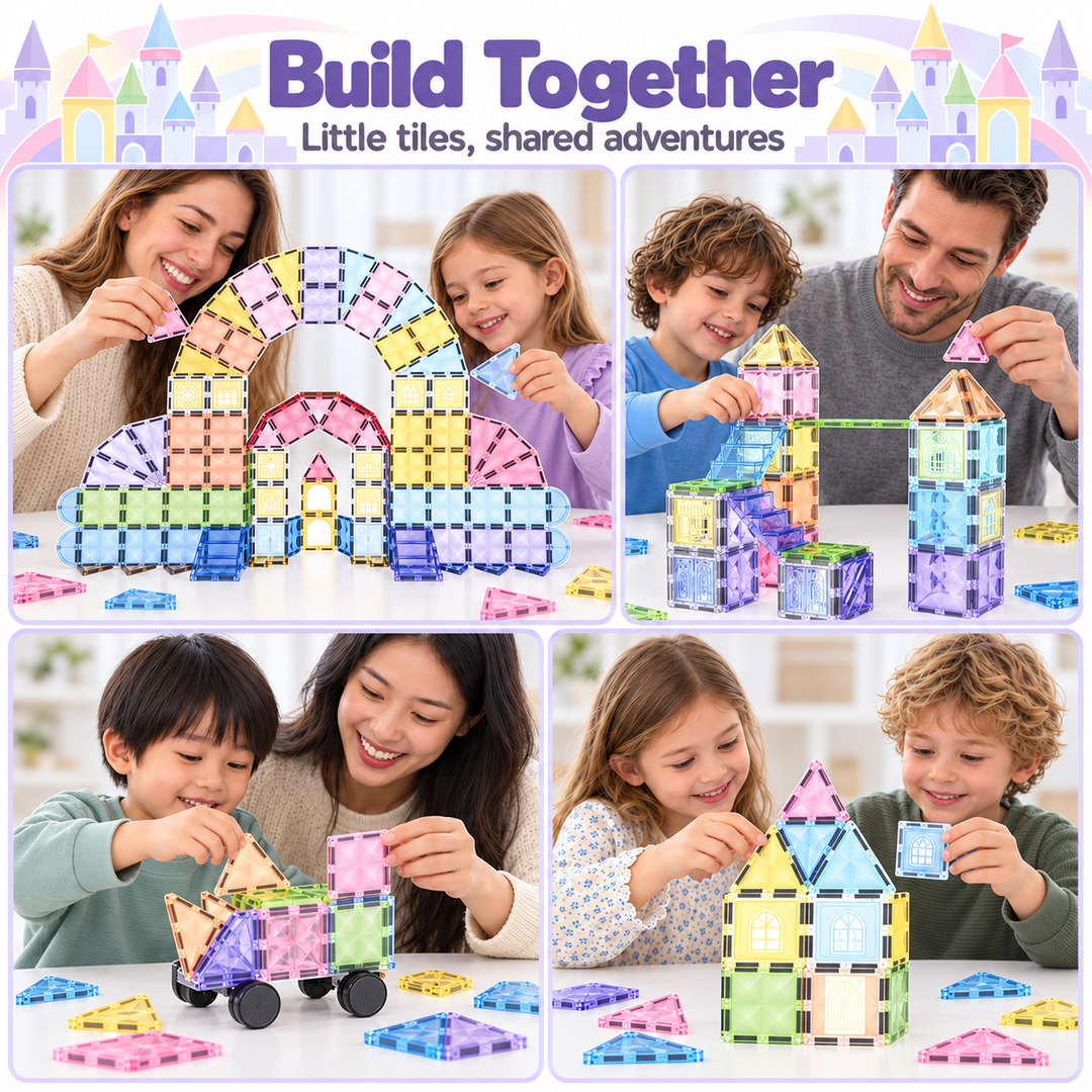 Diamond Magnetic Tiles Castle – 122-Piece Building Set (BLK3023)