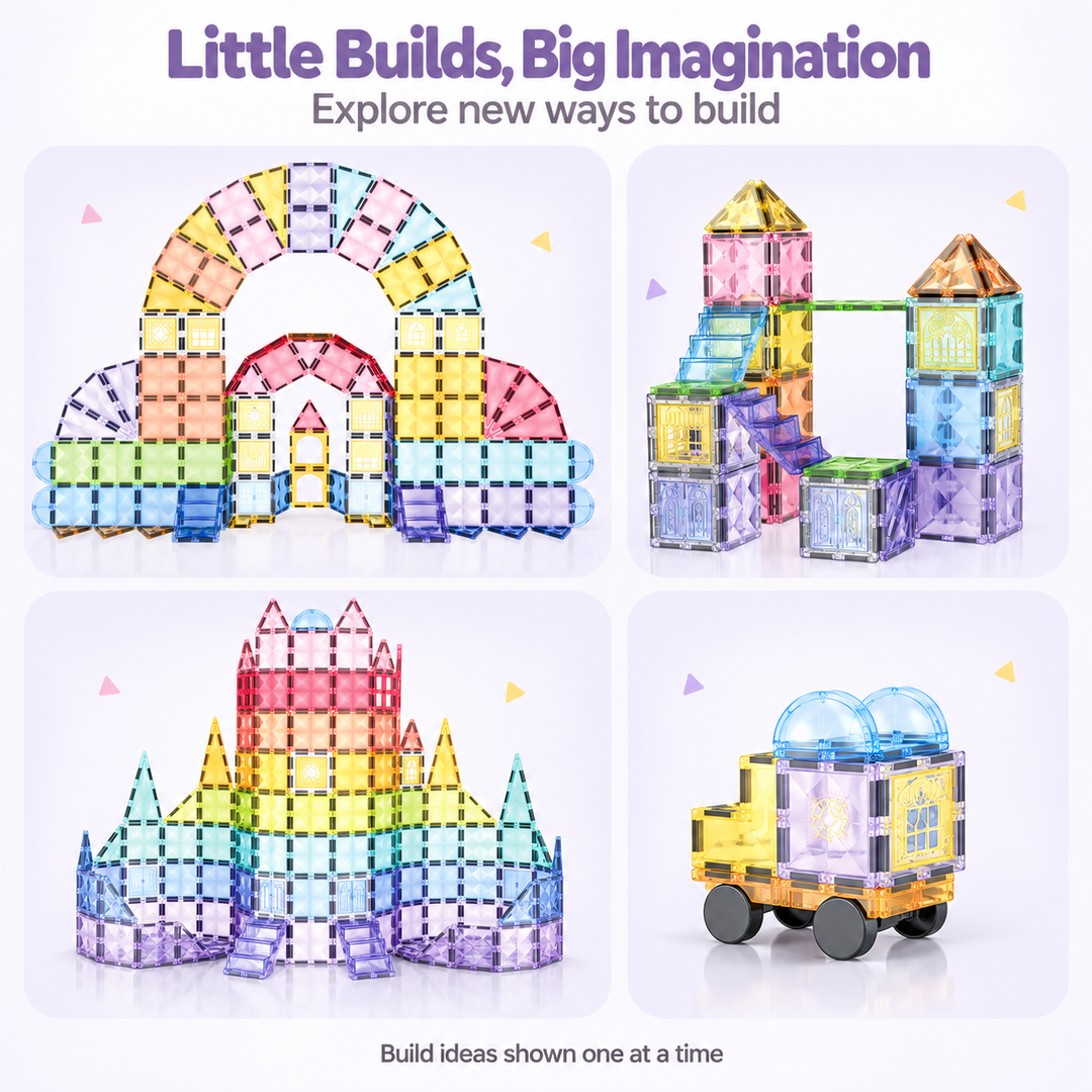 Diamond Magnetic Tiles Castle – 122-Piece Building Set (BLK3023)