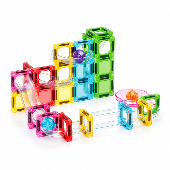 Mini Magnetic Tiles Marble Run – 50-Piece Building Set (BLK3062)