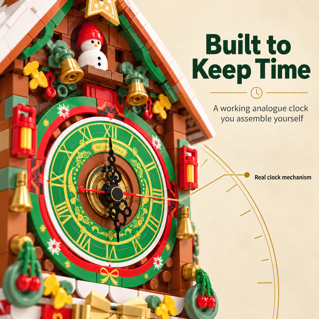 Christmas Clock Building Block Set with Working Clock & Pendulum (Set LK005)