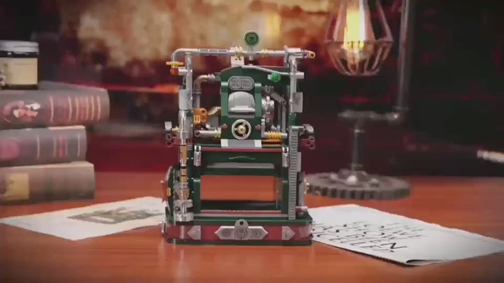 Mechanical Printing Press Building Block Kit (Set KJ052)