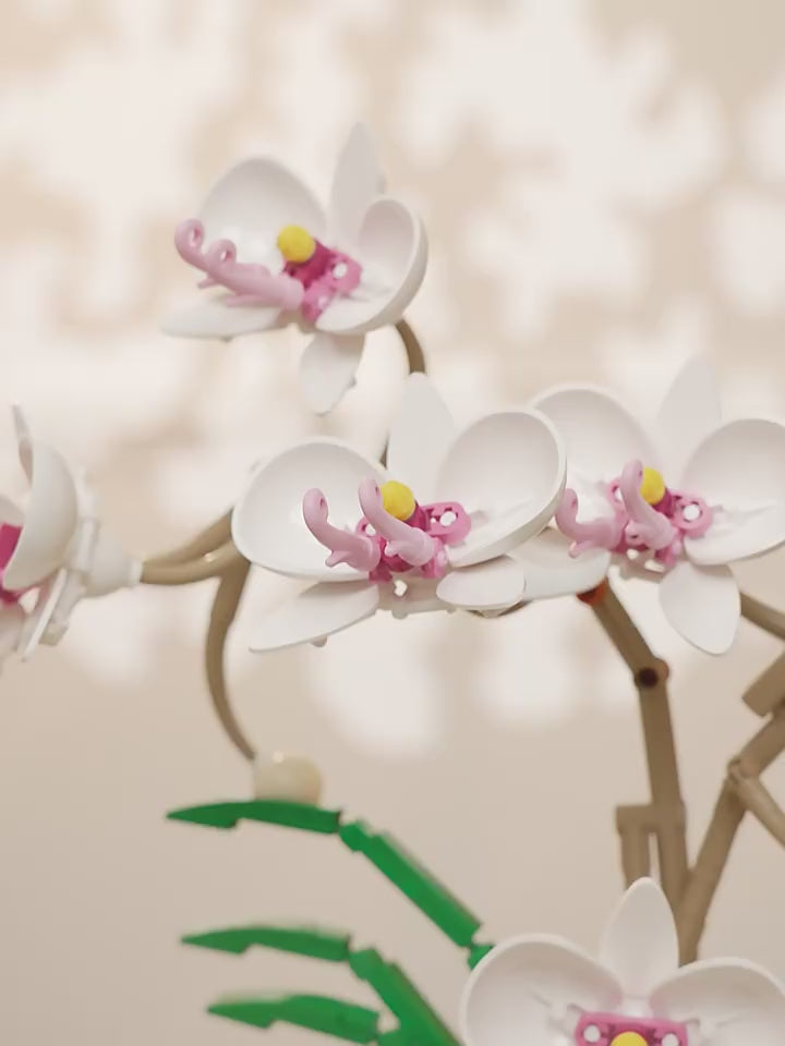 Butterfly Orchid Building Blocks Toys Flowers Potted Plant Puzzle Bricks