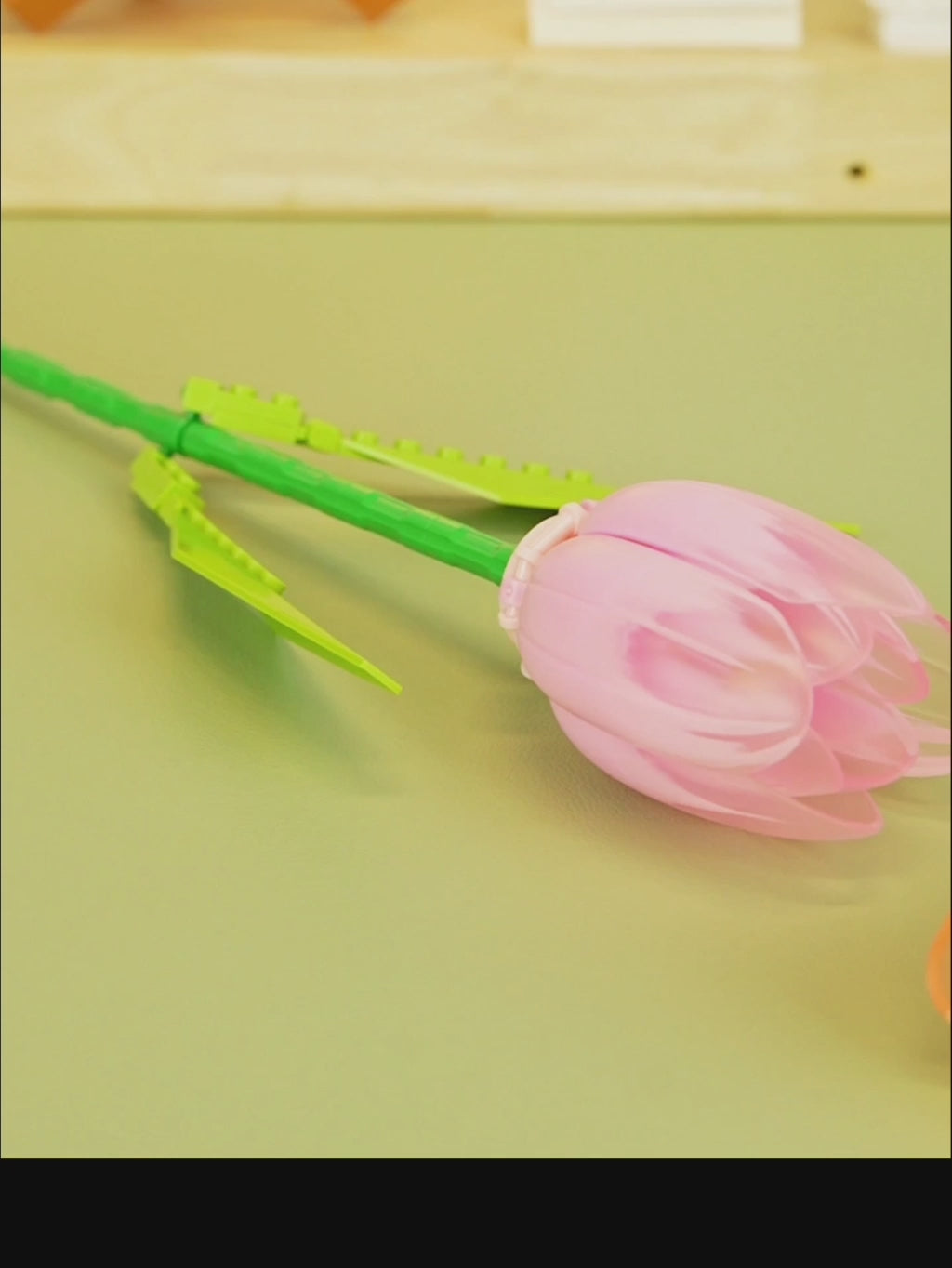 3 Pieces Tulip Flower Building Blocks DIY Artificial Bouquet Gift for Home Office D√©cor