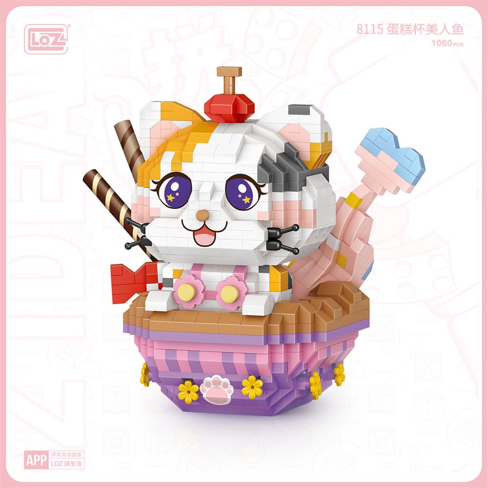 Mermaid Cat Cupcake (Set 8115) - heydaystoys