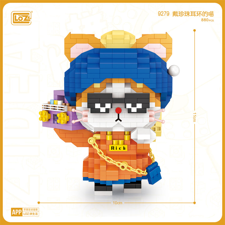 Rich Cat with Pearl Earrings (Set 9279)