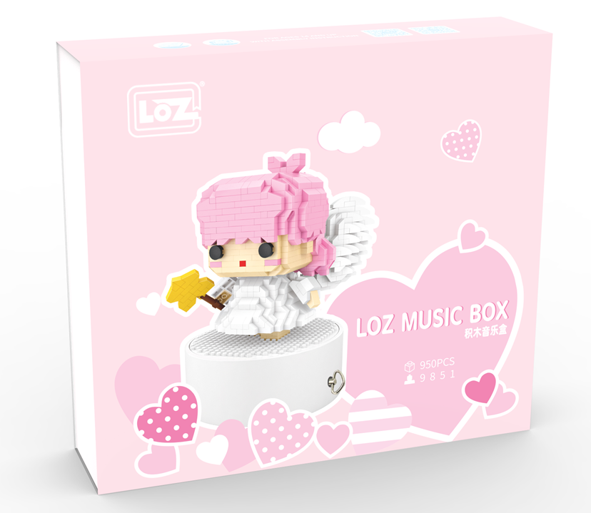 Pink-Haired Angel Music Box (Set 9851)